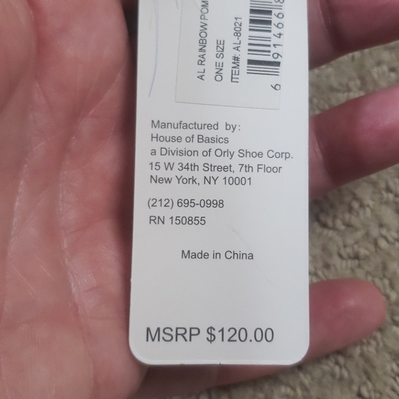 NEW! ADRIENNE LANDAU Knit Pom Pom Beanie Hat. - Picture 3 of 7